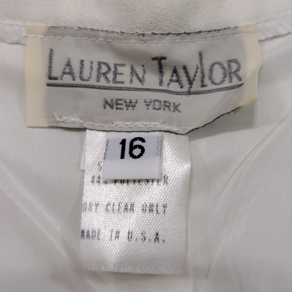 NWT Vintage Lauren Taylor Dress Pants Womens 16 White Office Career Minimalist - Picture 8 of 9